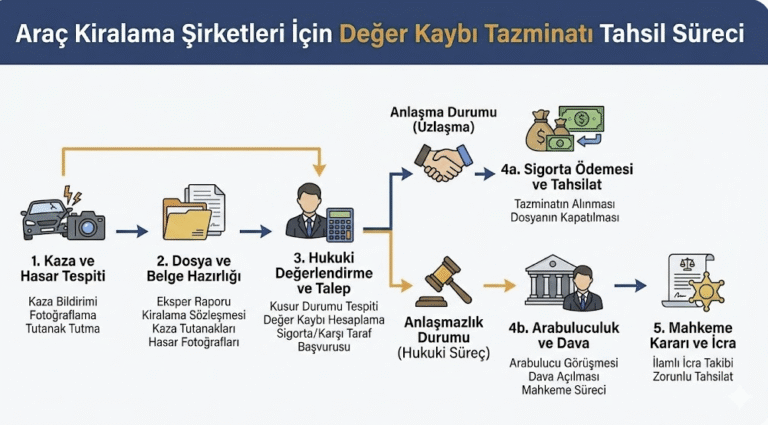 Araç Kiralama Şirketleri İçin Değer Kaybı Tazminatı Nasıl Tahsil Edilir?